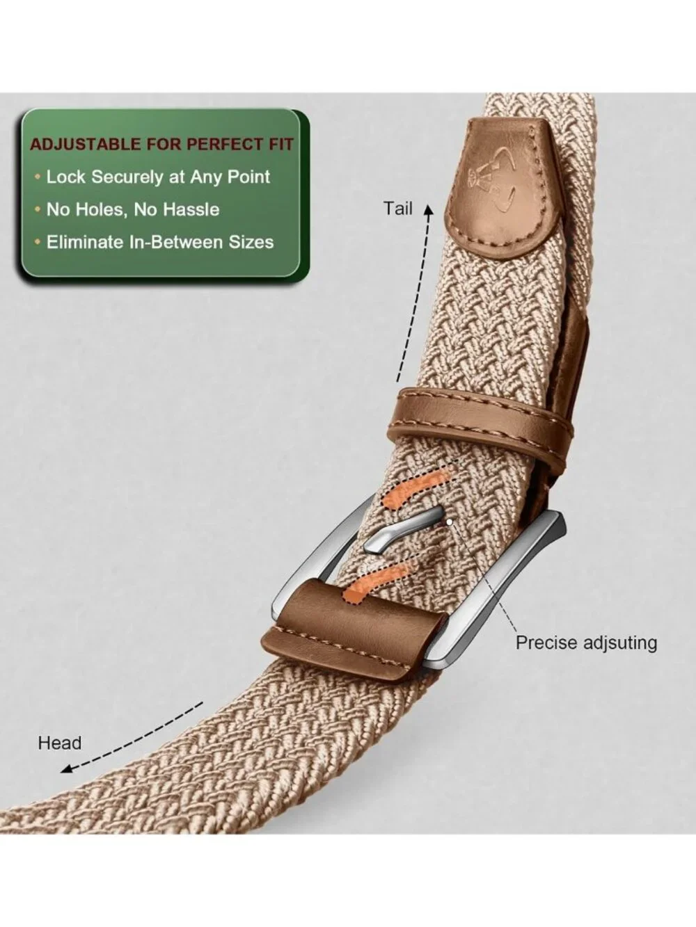 Woven Braided Stretch Web Belt 2-Pack for Men - Adjustable, Gift Boxed